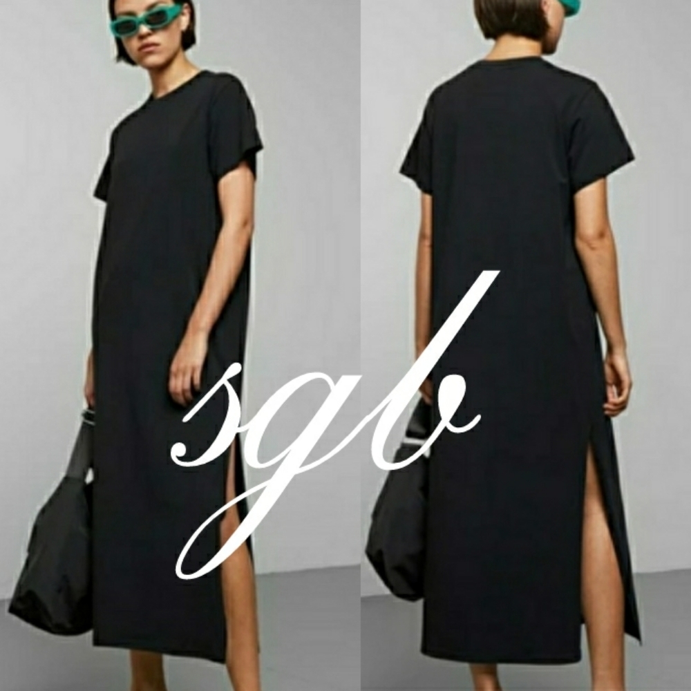 🆕⭐Black oversized midi t-shirt dress⭐